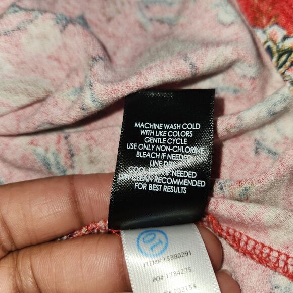 TORRID Size 2 Orange Floral Knit Babydoll Jacket Self-tie closure 3/4 Sleeve - Picture 4 of 5